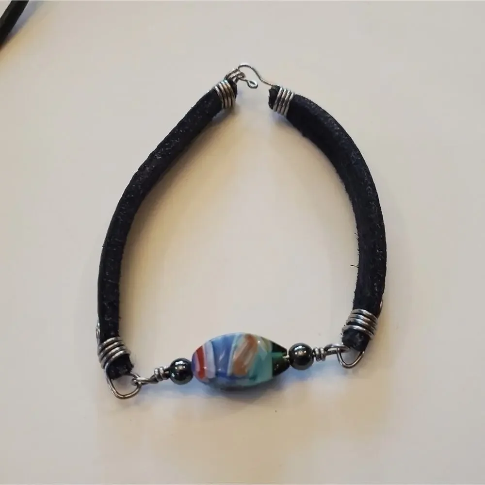 Bundle of boho art deco adjustable pendant necklace‎ and bracelet lot